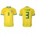 Günstige Brasilien Thiago Silva #3 Heim Fussballtrikot WM 2022 Kurzarm